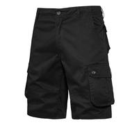 Cargo Shorts Herren Sommer Kurz Hosen Outdoor Wanderhose Jogginghose mit Taschen Arbeitshosen Lässig Cargohosen Bequeme Freizeithose Stretch Bermudashort Loose Chino Short Arbeitsshorts(#A Black,44)