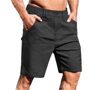 Cargo Shorts Herren Sommer Kurze Hose Jogginghose Wanderhose mit Taschen Arbeitshose Klassisch Cargohose Bequeme Freizeithosen Stretch Bermudashorts Loose Chino Short Arbeitsshort(Schwarz,XXL)