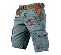 Cargo Shorts Herren Sommer Kurze Hose mit Taschen Jogginghose Outdoor Wanderhose Klassisch Cargohose Bequeme Arbeitshosen Freizeithosen Stretch Bermudashort Locker Urlaub Strandhose(#A Dark Green,M)