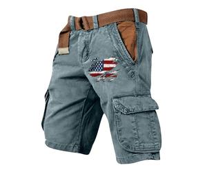 Cargo Shorts Herren Sommer Kurze Hose mit Taschen Jogginghose Outdoor Wanderhose Klassisch Cargohose Bequeme Arbeitshosen Freizeithosen Stretch Bermudashort Locker Urlaub Strandhose(#A Dark Green,M)