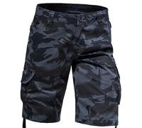 Cargo Shorts Herren Sommer Kurze Hosen Jogginghose Wanderhose mit Taschen Arbeitshosen Klassisch Cargohose Bequeme Freizeithose Stretch Bermudashort Baggy Chino Short Arbeitsshorts(#A Black,33)