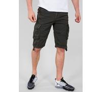 Cargobermudas ALPHA INDUSTRIES "Jet Short", Herren, Gr. 31, N-Gr, grau (grau schwarz), Web, Obermaterial: 100% Baumwolle, unifarben, normal knieumspielend, Hosen (53481645-31) grau schwarz