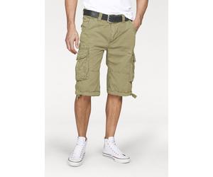 Cargobermudas ALPHA INDUSTRIES "Jet Short", Herren, Gr. 32, N-Gr, grün (helloliv), Web, Obermaterial: 100% Baumwolle, unifarben, normal knieumspielend, Hosen (250340-32) helloliv