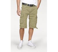 Cargobermudas ALPHA INDUSTRIES "Jet Short", Herren, Gr. 36, N-Gr, grün (helloliv), Web, Obermaterial: 100% Baumwolle, unifarben, normal knieumspielend, Hosen (250340-36) helloliv