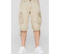 Cargobermudas ALPHA INDUSTRIES "Jet Short", Herren, Gr. 38, N-Gr, weiß (bone weiß), Web, Obermaterial: 100% Baumwolle, unifarben, normal knieumspielend, Hosen (58155343-38) bone weiß