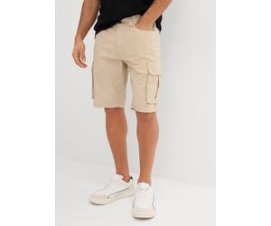 Cargobermudas BONPRIX, Herren, Gr. 52, N-Gr, sand, Web, Obermaterial: 97% Baumwolle, 3% Elasthan, regular fit, Hosen, leichte Qualität, mit Stretch-Anteil, regular fit (30686702-52) sand