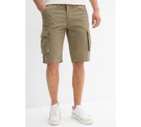 Cargobermudas BONPRIX, Herren, Gr. 54, N-Gr, oliv, Web, Obermaterial: 100% Baumwolle, relaxed fit, Hosen, Cargohose, aus Baumwolle, mit Pattentaschen, relaxed fit (78976010-54) oliv