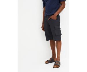 Cargobermudas BONPRIX, Herren, Gr. 54, N-Gr, schwarz, rauchgrau bedruckt, Web, Obermaterial: 100% Baumwolle, relaxed fit, Hosen, aus Baumwolle, Relaxed Fit, mit Minimalmuster, im Casual Stil (17711107
