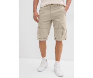 Cargobermudas BONPRIX, Herren, Gr. 58, N-Gr, rauchkhaki, Web, Obermaterial: 100% Baumwolle, regular fit, Hosen, Cargo-Bermuda, aus Baumwolle, mit verstellbarer Länge, Regular Fit (61718761-58) rauchkh