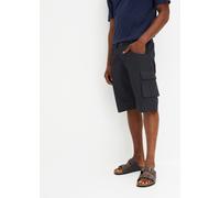 Cargobermudas BONPRIX, Herren, Gr. 58, N-Gr, schwarz, rauchgrau bedruckt, Web, Obermaterial: 100% Baumwolle, relaxed fit, Hosen, aus Baumwolle, Relaxed Fit, mit Minimalmuster, im Casual Stil (17711107