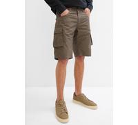 Cargobermudas BONPRIX, Herren, Gr. 60, N-Gr, braun (khaki kariert), Web, Obermaterial: 100% Baumwolle, relaxed fit, Hosen, aus Baumwolle, Relaxed Fit, mit Minimalmuster, im Casual Stil (53051104-60) k