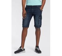 Cargobermudas H.I.S, Herren, Gr. 38, N-Gr, blau (dunkelblau wa), Web, Obermaterial: 84% Baumwolle, 14% Polyester, 2% Elasthan, normal, Hosen (23771251-38) dunkelblau wa
