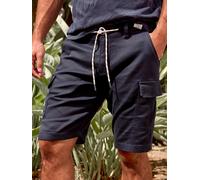 Cargobermudas LERROS "LERROS Modische Cargo-Jog-Bermuda", Herren, Gr. 31, Normalgrößen, blau (classic navy), 55% Lyocell, 44% Baumwolle, 1% Elasthan, Hosen Cargobermudas (25905340-31)