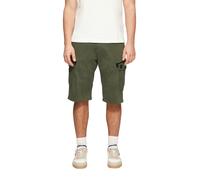 Cargobermudas S.OLIVER, Herren, Gr. 30, N-Gr, grün (dunkelgrün), Web, Obermaterial: 97% Baumwolle, 3% Elasthan, unifarben, regular fit kniefrei, Hosen, Sommerhose mit Taschen (81371945-30) dunkelgrün