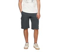 Cargobermudas S.OLIVER, Herren, Gr. 31, N-Gr, grau (anthrazit), Web, Obermaterial: 97% Baumwolle, 3% Elasthan, unifarben, regular fit kniefrei, Hosen Cargobermudas, Sommerhose mit Taschen (65768837-31