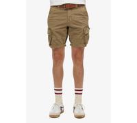 Cargobermudas SUPERDRY "CORE CARGO SHORT", Damen, Gr. 38, N-Gr, grün (tan khaki), Web, Obermaterial: 97% Baumwolle, 3% Elasthan, unifarben, straight fit knielang, Hosen Cargobermudas (78218536-38)