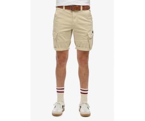 Cargobermudas SUPERDRY "CORE CARGO SHORT", Herren, Gr. 38, N-Gr, beige (sand), Web, Obermaterial: 97% Baumwolle, 3% Elasthan, unifarben, straight fit knielang, Hosen, Straight Fit, mit Reißverschluss 