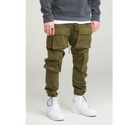 Cargohose 2Y PREMIUM "ELIJAH", Herren, Gr. 30, Länge 32, grün (khaki), 97% Baumwolle, 3% Elasthan, Hosen Cargohose, mit elastischem Bund (96550762-30) khaki