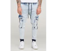 Cargohose 2Y PREMIUM "MERTY", Herren, Gr. 31, US-Größen, blau, 97% Baumwolle, 3% Elasthan, Hosen Cargohose, mit praktischen Taschen (29258067-31) blau