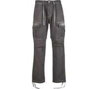 Cargohose 2Y STUDIOS "2Y Studios Lunas 2-Pocket Cargo Pants", Herren, Gr. 29, Normalgrößen, washed oil grau, 100% Baumwolle, unifarben, normal, Hosen Cargohose (41915531-29) washed oil grau