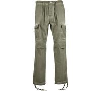 Cargohose 2Y STUDIOS "2Y Studios Lunas 2-Pocket Cargo Pants", Herren, Gr. 38, Normalgrößen, washed oil khaki, 100% Baumwolle, unifarben, normal, Hosen Cargohose (49222819-38) washed oil khaki