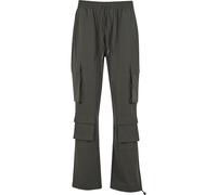 Cargohose 2Y STUDIOS "2Y Studios Oris Cargo Pants", Herren, Gr. 32, Normalgrößen, grau (dunkelgrün), 100% Baumwolle, unifarben, normal, Hosen Cargohose (36052421-32) dunkelgrün