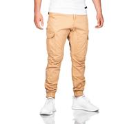 Cargohose ALESSANDRO SALVARINI "ASGiacomi", Herren, Gr. W29L32, Länge 32, beige, Obermaterial: 98% Baumwolle, 2% Elasthan, Hosen Cargohose, mit Reißverschluss Beintaschen (48738446-29) beige