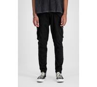 Cargohose ALPHA INDUSTRIES "Combat Pant", Herren, Gr. 36, Normalgrößen, schwarz, Obermaterial: 98% Baumwolle, 2% Elastan; Futter: 100% Baumwolle, Hosen Cargohose (86490509-36)