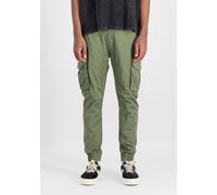 Jogginghose ALPHA INDUSTRIES "Alpha Industries Men - Pants Cotton Twill Jogger", Herren, Gr. L, Normalgrößen, grün (vintage grün), Obermaterial: 98% Baumwolle, 2% Elastan, Futter: 100% Baumwolle, Hose