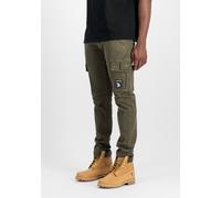 Cargohose ALPHA INDUSTRIES "Petrol Patch Pant", Herren, Gr. 30, Normalgrößen, schwarz (schwarz olive), Obermaterial: 98% Baumwolle, 2% Elastan, Futter: 100% Baumwolle, Hosen (96995831-30) schwarz oliv