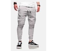 Cargohose BEHYPE "LANE", Herren, Gr. 29, Länge 32, grau, 97% Baumwolle, 3% Elasthan, Hosen Cargohose, mit elastischem Bund (54330826-29) grau