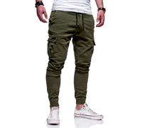 Cargohose BEHYPE "LANE", Herren, Gr. 29, Länge 32, grün (khaki), 97% Baumwolle, 3% Elasthan, Hosen Cargohose, mit elastischem Bund (99388903-29) khaki