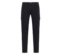 Cargohose BLEND "BHTira", Herren, Gr. 36, Länge 32, schwarz, Twill, 98% Baumwolle, 2% Elasthan, unifarben, normal lang, Hosen Cargohose, Moderne Cargohose mit Taschen (90484700-36) schwarz