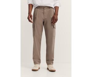 Cargohose BUGATTI "Cozy Times", Herren, Gr. 35, Länge 32, 30, beige, 98% Baumwolle, 2% Elasthan, unifarben, gerade, unten schmal, Hosen Cargohose, Tapered Fit mit Soft Touch (41919857-35) 30, beige