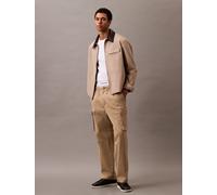 Cargohose CALVIN KLEIN JEANS "CO PULL ON STRAIGHT CARGO PANT", Herren, Gr. XL, N-Gr, grün (tree house), Web, Obermaterial: 95% Baumwolle, 5% Elasthan, unifarben, straight fit lang, Hosen Cargohose, in