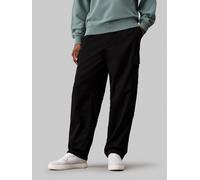 Cargohose CALVIN KLEIN JEANS "REGULAR STRAIGHT CARGO", Herren, Gr. 36, Länge 34, schwarz (ck schwarz), Web, Obermaterial: 97% Baumwolle, 3% Elasthan, unifarben, straight fit normal, Hosen Cargohose, m