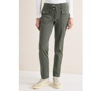 Cargohose CECIL, Damen, Gr. 28, Länge 30, sea weed khaki, Web, Obermaterial: 98% Baumwolle, 2% Elasthan; Gürtel: 98% Baumwolle, 2% Elasthan, unifarben, comfort fit knöchelfrei, Hosen Cargohose, aus Ba