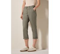 Cargohose CECIL, Damen, Gr. 31, Länge 26, grau (smoky taupe), Web, 98% Baumwolle, 2% Elasthan, unifarben, comfort fit 7/8-Länge, Hosen Cargohose, aus Baumwolle mit Stretchanteil (68665138-31) smoky ta