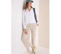 Cargohose CECIL, Damen, Gr. XXL, Länge 28, beige (grain beige), Web, 66% Baumwolle, 30% Polyester, 4% Elasthan, unifarben, loose fit knöchelfrei, Hosen Cargohose, im Loose Fit (26463350-XXL) grain bei