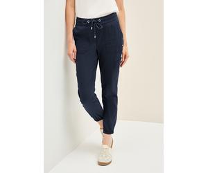 Cargohose CECIL "Style Tracey", Herren, Gr. L (42), Länge 28, blau (urban navy), Web, Obermaterial: 71% Baumwolle, 25% Polyamid, 4% Elasthan, unifarben, schmal lang, Hosen Cargohose, mit elastischer B