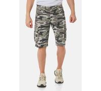 Cargohose CIPO & BAXX "Shorts", Herren, Gr. 36, Normalgrößen, camouflage, 41% Baumwolle, 37% Polyester, 20% Viskose, 2% Elasthan, gemustert, regular fit knielang, Hosen Cargohose, im Camouflage-Design