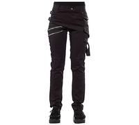 Cargohose Damen Baggy High Waist Jogginghose Gothic Hose Damen Mit Schnallen Freizeithosen Hip Hop Harajuku E-Girl Streetwear Y2k Steampunk-Punk Hosen Mit Kette Teenager MäDchen Boyfriend Pants