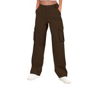 Cargohose Damen Wanderhose High Waist Straight Leg Sporthose Modische Y2K Baggy Hosen Herbst Winter Weites Bein Sweathose Sportlich Jogginghose Casual Bequeme Trekkinghose Arbeitshose Outdoorhose
