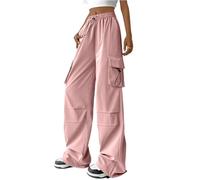 Cargohose Damen Wanderhose Y2K Baggy Hosen Leichte Bequeme Trekkinghose Herbst Winter Lang Freizeithose Hohe Taille Weites Bein Sporthose Straight Leg Sweathose Casual Outdoorhose Streetwear