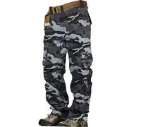 Cargohose für Herren, Armee-Camouflage, Kampf-Arbeitshose, Camouflage, Armee, Militär, taktische Arbeitshose mit Taschen, Baggy-Outdoor-Hose, leichte Trainingshose, langlebig, gerade Hose, blau, XL