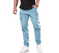 Cargohose für Herren: leichte Combat-Hose für Herren und Herren, schnell trocknend, Arbeitshose, Cargohose, Übergröße, Outdoor-Hose, schmale Passform, elastische Taille, blau, 56