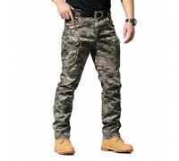 Cargohose für Herren, Militär, taktisch, lässig, Camouflage, leichte Softshell-Arbeitskleidung, Sweathose, Outdoor, Camping, Wandern, wasserdicht, Jogginghose mit mehreren Taschen, camouflage, 34-37