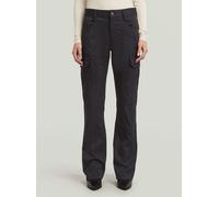 Cargohose G-STAR "Festliche Bootcut-Hose", Damen, Gr. 30, schwarz (dk schwarz), Obermaterial: 75% Polyester, 25% Elastomultiester, Hosen Cargohose (19588610-30) dk schwarz