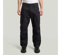 Cargohose G-STAR "Rovic 3D Relaxed", Herren, Gr. 36, Länge 32, dk schwarz, Web, Obermaterial: 97% Baumwolle, 3% Elasthan, unifarben, washed, loose fit lang, Hosen Cargohose, Low Waist, Baumwoll-Mix mi