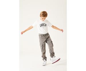 Cargohose GARCIA, Jungen, Gr. 152, N-Gr, grau, Web, Obermaterial: 80% Baumwolle, 18% Polyester, 2% Elasthan, Basic schmal knöchellang, Hosen Cargohose (46632443-152) grau
